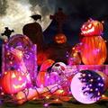 Halloween Purple Orange Light String 8 Function Indoor and Outdoor Halloween Decorative Light String Low Voltage Safety Plug 10 Meters 100 Lights 20 Meters 200 Lights 30 Meters 300 Lights