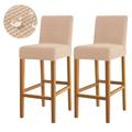 2 Pcs Water Repellent Bar Stool Cover Stretch Counter Stool Pub Chair Slipcover Cafe Barstool Cover for Patio Outdoor Bar Restrant Wedding with Elastic Bottom