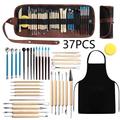 clay tools 37-piece suit apron stone plastic clay carving point drill pen pill stick seven needle pottery tools