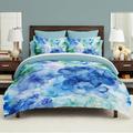 Gradient Blue Color Pattern Duvet Cover Set Comforter Set Soft 3-Piece Luxury Cotton Bedding Set Home Decor Gift King Queen Full Sizehree Piece Set