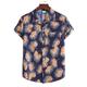Men's Shirt Button Up Shirt Casual Shirt Summer Shirt Beach Shirt White Yellow Royal Blue Blue Orange Short Sleeve Print Flower / Plants Shirt Collar Outdoor Going out Print Clothing Apparel