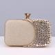 Women's Clutch Evening Bag Wristlet Clutch Bags Polyester Party Bridal Shower Wedding Party Rhinestone Chain Lightweight Durable Anti-Dust Color Block Patchwork Silver Black Gold