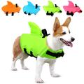 Pet Life Jacket, Dog Swimsuit with Shark Fin, Swimming Float Saver with Superior Buoyancy and Rescue Handle for Small Medium Large Dogs