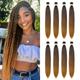 8 Pack Ombre Braiding Hair Pre Stretched - 26 100G/Pack Premium Kanekalon Pre Stretched Braiding Hair Extensions Professional Itch Free Hot Water Setting Perm Yaki Texture Prestretched Hair