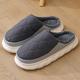 Men's Clogs Mules Slippers Flip-Flops Fleece Slippers Plush Slippers Memory Foam Slippers Comfort Shoes Fleece lined Walking Casual Daily Elastic Fabric Warm Loafer Gray blue Gray simple Navy