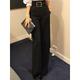 Women's Dress Work Pants Wide Leg Pants Trousers Full Length Fashion Streetwear Daily Black S M Fall Winter