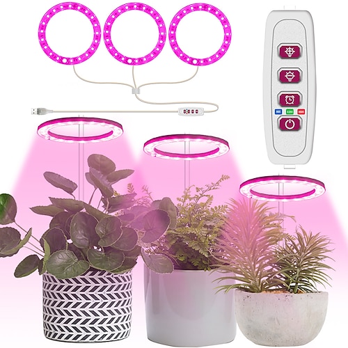 luce della pianta angelo anello luce di riempimento carnosa usb colorato spettro completo led bonsai indoor luce dimmerabile a tempo è adatto per piante da interno carne in vaso piante acquario 1pc
