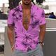 Per uomo Albero di cocco Piante tropicali Camicia Camicia hawaiana Camicia Aloha Manica corta Camicia Collo ripiegabile Di tendenza Hawaiano Originale Esterno Strada Informale Giallo Chiaro Bianco