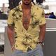 Per uomo Albero di cocco Piante tropicali Camicia Camicia hawaiana Camicia Aloha Manica corta Camicia Collo ripiegabile Di tendenza Hawaiano Originale Esterno Strada Informale Giallo Chiaro Bianco