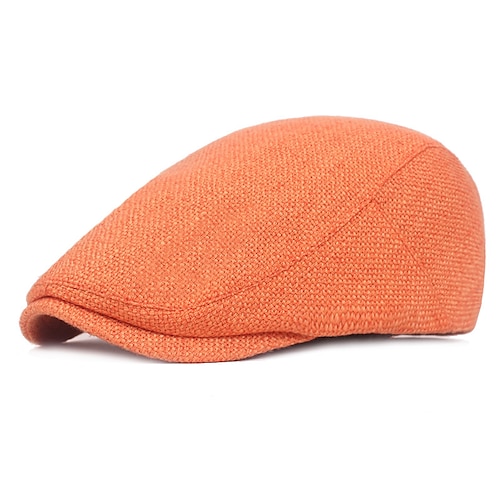 Per uomo Cappello basco Nero Arancione Cotone e lino Streetwear Moda La moda degli anni '20 Esterno Giornaliero Per uscire Liscio Caldo