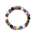 braccialetto di perle di pietra dell'agata del braccialetto variopinto di sette chakra della pietra vulcanica naturale di vendita calda