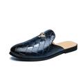 Per uomo Zoccoli e ciabatte Scarpe scozzesi stile britannico Mezze scarpe Scarpe comfort Informale Formale Giornaliero PU Traspirante Mocassino Nero Blu Estate Primavera