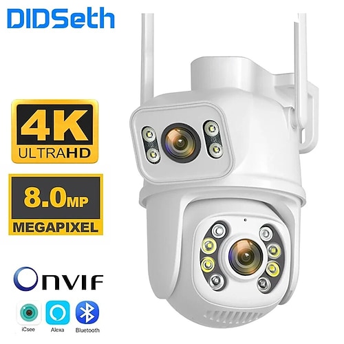 didseth 8mp 4k wifi telecamera ptz doppia lente videosorveglianza protezione ai monitor umano visione notturna sicurezza esterna cctv cam