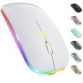 mouse wireless led mouse silenzioso sottile 2.4g mouse da ufficio ottico mobile portatile con ricevitore usb e tipo-c 3 livelli dpi regolabili per laptop pc notebook macbook