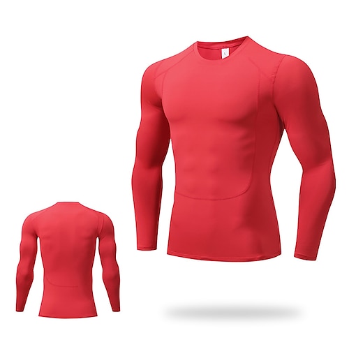 Per uomo Maglia da palestra Maglia a compressione Camicia fitness Top da uomo Polo con zip Girocollo Manica lunga Sportivo Da mare Per uscire Casual / quotidiano Asciugatura rapida Traspirazione del