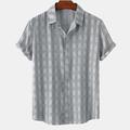 Per uomo Camicia Camicia Estiva Camicia casual Camicia da Spiaggia Camicia hawaiana estiva Camicia con Bottoni Nero Bianco Giallo Verde chiaro Rosa Manica Corta Motivi a griglia / plaid Stampe