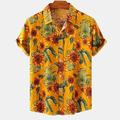 Per uomo Camicia Camicia Estiva Camicia casual Camicia da Spiaggia Camicia hawaiana estiva Camicia con Bottoni Nero Bianco Giallo Verde chiaro Rosa Manica Corta Motivi a griglia / plaid Stampe