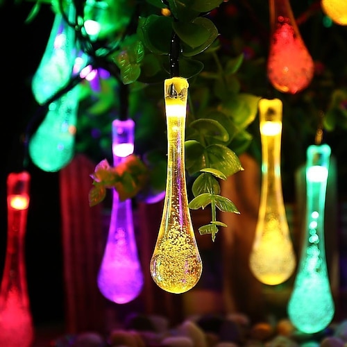 Luci a stringa solari da esterno Luci a stringa LED solari impermeabili a goccia d'acqua 7M 50LED lampada decorativa per matrimoni giardino patio decorazione del prato luce solare da giardino