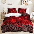 2 pezzi / 3 pezzi rosa fiore vintage san valentino collezione matrimonio set trapunta due pezzi set tre pezzi include un copripiumino 1 o 2 copricuscini set biancheria da letto