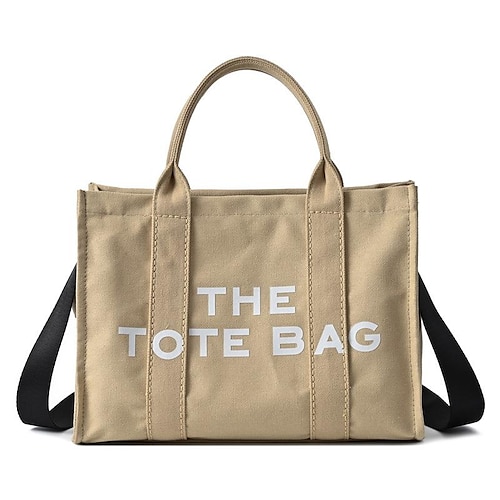 Borsa tote in tela da donna con cerniera – borsa a tracolla minimalista per la scuola, il lavoro e gli spostamenti quotidiani