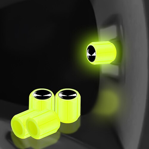 50 pezzi di coperchio dello stelo della valvola della valvola del pneumatico per auto con teschio fluorescente, coperchio della valvola della ruota resistente alla corrosione in ABS, si illumina al