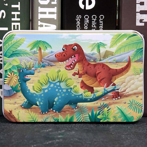 Puzzle di legno per bambini puzzle da 60 pezzi in scatola di ferro puzzle per educazione prescolare giocattoli in legno regalo di Natale