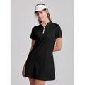 Per donna vestito da golf Grigio scuro Rosa scuro Nero Senza maniche Protezione solare Completo da tennis Abbigliamento da golf da donna Abbigliamento Abiti Abbigliamento
