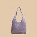 borsa da donna borsa a tracolla borsa hobo borsa di paglia boho boemia vacanza spiaggia cerniera grande capacità leggera multi carry tinta unita rosa blu viola