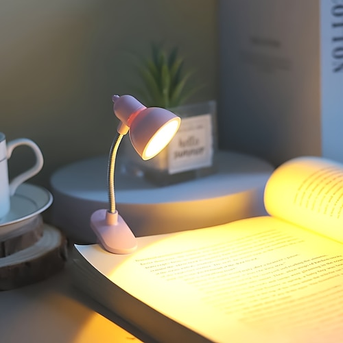 mini lampada da scrivania a libro clip on book alimentata a batteria luce di lettura per la protezione degli occhi led regolabile portatile desktop piccole luci notturne