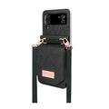 telefono Custodia Per Samsung Galaxy Z Flip 6 Z Flip 5 Z Flip 4 Z Flip 3 Borsa a Mano Custodia Portafoglio Flip Con Tracolla Removibile Con Portacarte Tinta unita PC Pelle PU