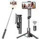 stabile selfie stick treppiede con luce di riempimento selfie stick estensibile da 44 pollici con telecomando wireless e treppiede rotazione 360 per iphone 14/13/12/11 pro/xs max/xs/xr/x/8/7 samsung e