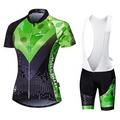 Malciklo Per donna Manica corta Maglia con salopette corta da ciclismo Estate Elastene Licra Poliestere RosaBianco Viola Giallo Geometrico Formale Taglie forti Bicicletta Maglietta / Maglia Calze