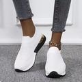sneakers slip-on nere da donna in maglia – scarpe casual eleganti con accento dorato sul tallone, leggere e comode per l'uso quotidiano
