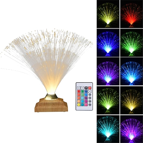 luce colorata in fibra ottica led tocco creativo flash camera da letto piena di stelle lampada da scrivania atmosfera floreale in fibra usb 1pz