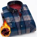 Per uomo Camicie Camicia di flanella Camicia con colletto Camicia con bottoni Scozzese Matrimonio Feste Nero / Bianco Rosso Blu marino Blu Reale Manica lunga Collo ripiegabile Inverno Abbigliamento