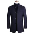 Per uomo Cappotto invernale Cappotto di lana Cappotto Giacca Cappotto corto Ufficio Attività commerciale Autunno inverno Lana Antivento Caldo Capispalla Abbigliamento Essenziale Moderno Tinta unita