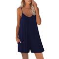 Per donna Taglie UE / USA Tute Streetwear Tinta unita Senza maniche Corpetti Pantaloncini larghi Stondata Collage Casual / quotidiano Morbido Nero Verde militare Rosso Estate