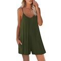 Per donna Taglie UE / USA Tute Streetwear Tinta unita Senza maniche Corpetti Pantaloncini larghi Stondata Collage Casual / quotidiano Morbido Nero Verde militare Rosso Estate