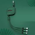 cavo di ricarica multiplo da 3,9 piedi da usb a a fulmine / micro / usb c 3 a ricarica rapida 3 in 1 rotazione magnetica 540 per l'accessorio del telefono samsung iphone