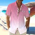 Per uomo Gradiente Fiori tropicali Camicia Camicia hawaiana Camicia Aloha Manica corta Camicia Collo ripiegabile Informale Esterno Strada Casual / quotidiano Giallo Rosa Blu S M L