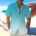 Per uomo Gradiente Fiori tropicali Camicia Camicia hawaiana Camicia Aloha Manica corta Camicia Collo ripiegabile Informale Esterno Strada Casual / quotidiano Giallo Rosa Blu S M L
