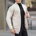 Per uomo Felpa Lavorato a maglia corto Maglia Lungo Lavorato a maglia Tinta unita / tinta unita Scollo a Y Tradizionale Casual / quotidiano Abbigliamento Rimborsate Autunno inverno Nero Bianco M L XL