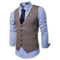 Per uomo Cappotto invernale Gilet Panciotto Matrimonio Feste Ufficio Attività commerciale Essenziale Semplice ma elegante Primavera Autunno Poliestere A pois A V Taglia piccola Nero Cachi Grigio