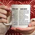 1pc tu dici Dio dice tazza di caffè tazze di caffè in ceramica citazioni ispiratrici tazze d'acqua estate inverno bicchieri regali di compleanno regali di festa regali di natale regali di capodanno