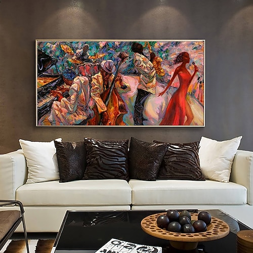 Pittura A Olio Fatta A Mano Su Tela Decorazione Della Parete Di Arte D'epoca Disegno Di Figura Concerto Per La Decorazione Domestica Pittura Arrotolata Senza Cornice Non Allungata