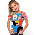 t-shirt a maniche corte stampata carina animale alla moda camicie colorate stampate in 3d per ragazzi e ragazze