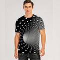 Per uomo Grafico Illusione ottica Maglietta Manica Corta maglietta Stampa 3D Girocollo Camicia Esagerato Essenziale Quotidiano Nero / Bianco Nero 1 # Nero Abbigliamento Normale S M L XL XXL 3XL 4XL