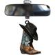 Accessori per Specchietto Retrovisore - Stivali da Cowboy Cappello da Cowboy e Portachiavi a Forma di Sella per Decorazione Auto