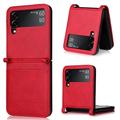 telefono Custodia Per Samsung Galaxy Z Flip 5 Z Flip 4 Z Flip 3 Copertura Posteriore Portatile Sottile Resistenza Caduta Quattro Angoli Retrò PC Pelle PU