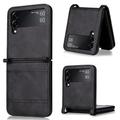 telefono Custodia Per Samsung Galaxy Z Flip 5 Z Flip 4 Z Flip 3 Copertura Posteriore Portatile Sottile Resistenza Caduta Quattro Angoli Retrò PC Pelle PU